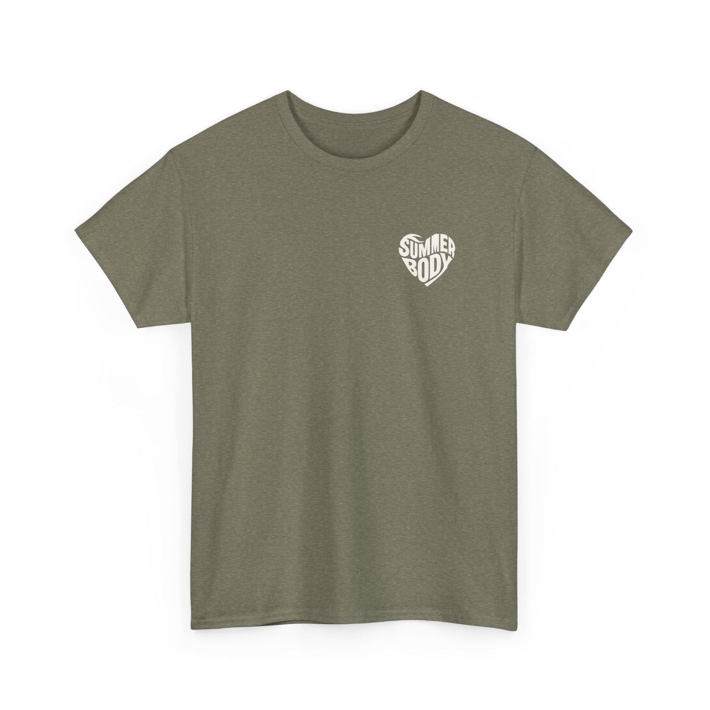 LOVE SUMMERBODY | Unisex Heavy Cotton Graphic T-Shirt | Casual Outings, Beach Days, Gift for Fitness Lovers, Outdoor Adventures